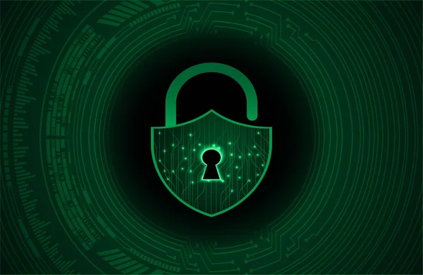 Cyber Security Concept Shield Keyhole Icon Digital Data Background Ilustruje — Stockový vektor