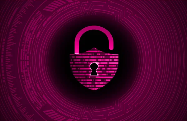 Concepto Seguridad Cibernética Escudo Con Icono Ojo Cerradura Fondo Datos — Vector de stock