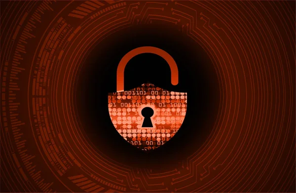 Cyber Concetto Sicurezza Scudo Con Keyhole Icona Sfondo Dati Digitali — Vettoriale Stock