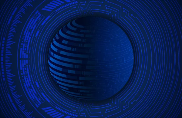 dijital teknoloji kavramı arka plan, fütüristik küreye sahip soyut arkaplan, mavi arkaplan, vektör illüstrasyonu
