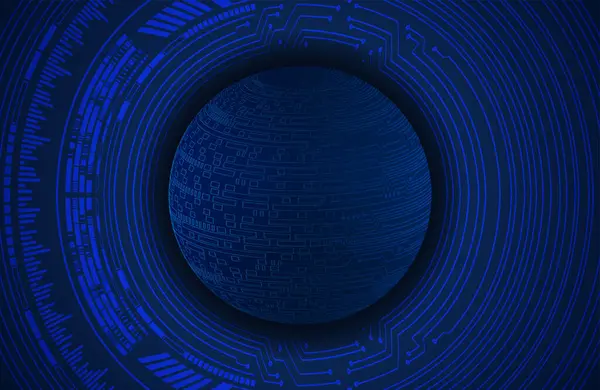 数字技术概念背景 带有未来主义领域的抽象背景 蓝色背景 矢量图解 — 图库矢量图片