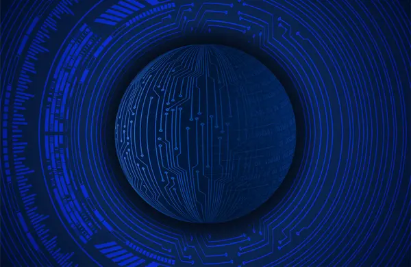 网络电路未来技术概念背景 带有未来主义领域的抽象背景 蓝色背景 矢量图解 — 图库矢量图片