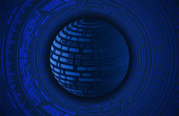 网络电路未来技术概念背景 带有未来主义领域的抽象背景 蓝色背景 矢量图解 — 图库矢量图片