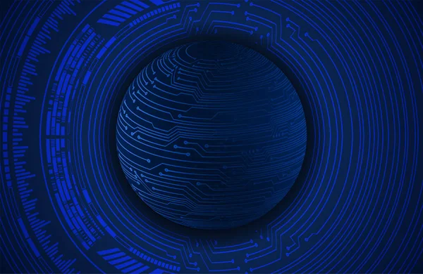 数字蓝圆技术背景 带有未来主义领域的抽象背景 矢量图解 — 图库矢量图片