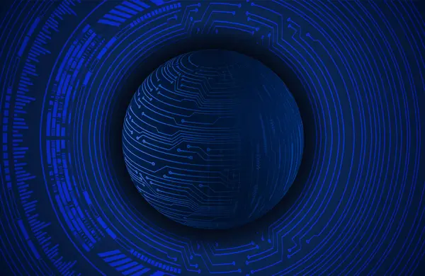 Digitale Blauwe Cirkel Technologie Achtergrond Abstracte Achtergrond Met Futuristische Sfeer — Stockvector
