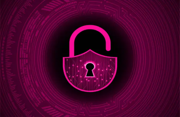 Cyber Security Lock Background Vector Illustration — Stock Vector