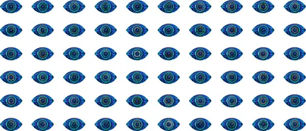 Futurista Olho Detecção Tecnologia Conjunto Vetor Ilustração — Vetor de Stock