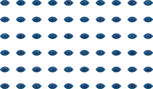 Futuristic Eye Detection Technology Set Vector Illustration — Stock Vector