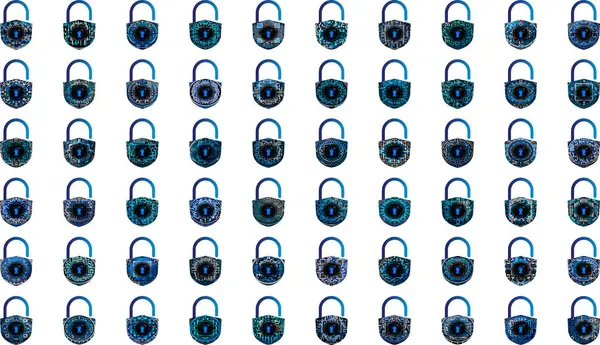 Beyaz arkaplanda asma kilit simgeleri ayarlandı