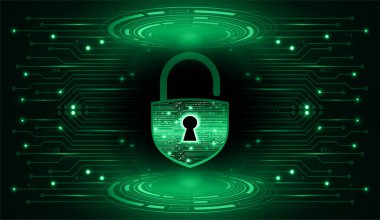 Soyut geçmişe sahip siber güvenlik kalkanı kavramı.