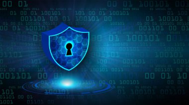 Dijital veri güvenliğiyle devre kartında mavi kalkan