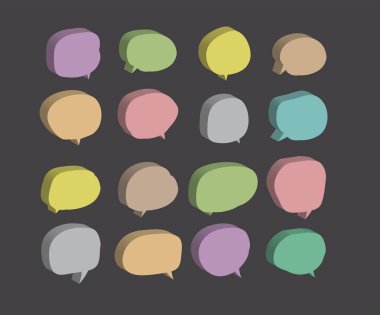 Konuşma balonu kağıt kesim şablonu. İşiniz için vektör illüstrasyonu