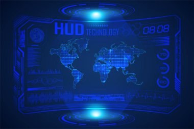 Hud Hud arayüzü ile geleceksel arayüz. Teknoloji konsepti sanal teknoloji arayüzü.