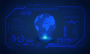 Fütürist gövde elementleri, vektör illüstrasyon tasarımı ile dijital teknoloji arka planı.