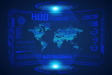 Dijital arayüzle gelecekçi hud kullanıcı arayüzü