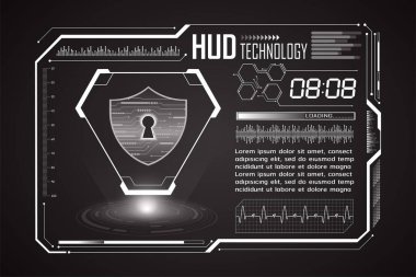 Hud ui sanal arayüzü. Fütürist gövde arayüzü. vektör grafiği.