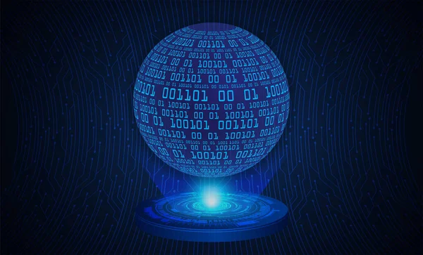 Blå Värld Cyber Krets Framtida Teknik Koncept Bakgrund — Stock vektor