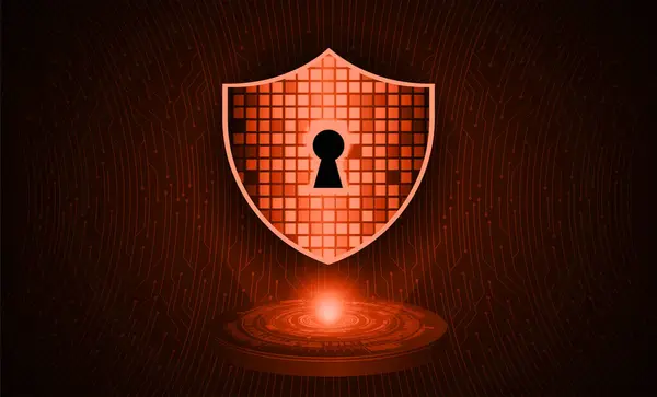 Cyber Angriffsschild Auf Einem Computerbildschirm Cyber Datenschutz Konzept Für Cyber — Stockvektor