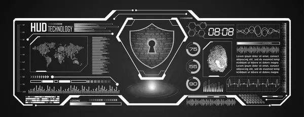 Siber Devre Gelecek Teknolojisi Güvenli Konsept Geçmişi — Stok Vektör