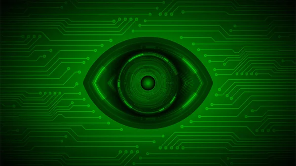 Grüne Cyber Schaltung Zukünftige Technologie Konzept Hintergrund — Stockvektor