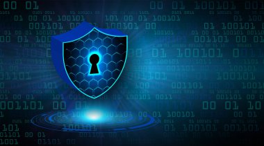 Siber güvenlik teknolojisi konsepti. Vektör arkaplanı