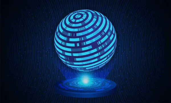 Mavi Dünya Siber Devre Gelecekteki Teknoloji Kavramı — Stok Vektör