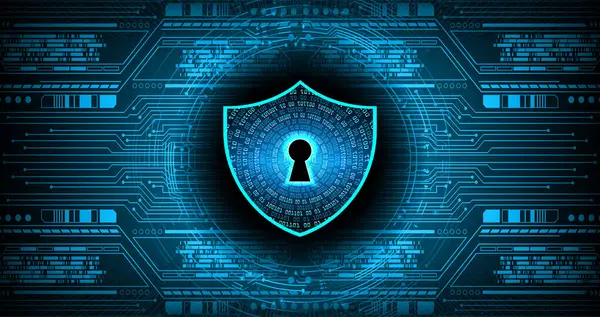 siber güvenlik kavramı kalkan ve ikili kod ile