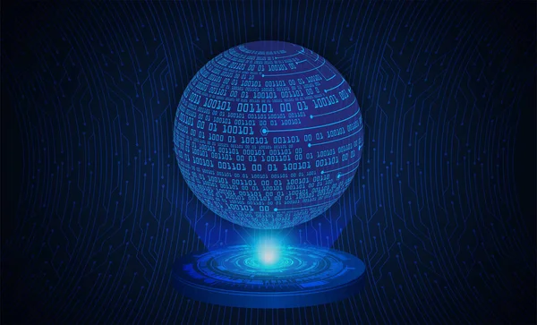 Blue World Cyber Circuit Toekomstige Technologie Concept Achtergrond — Stockvector