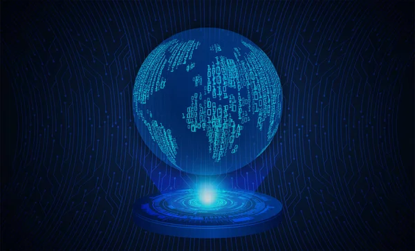 Blue World Cyber Circuit Futuro Concetto Tecnologia Sfondo — Vettoriale Stock
