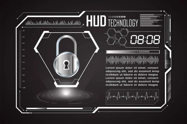 Cyber Cecurity Concetto Tecnologia Sfondo Vettoriale — Vettoriale Stock