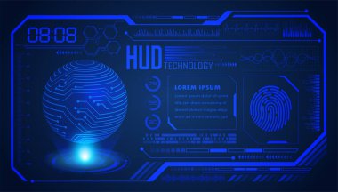 Hologramla geleceksel hud arayüzü. Gelecekçi arayüz hud kavramı