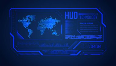 Hud elementli fütüristik teknoloji arka planı