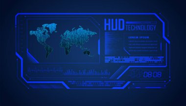 Hud elementli fütüristik teknoloji arka planı