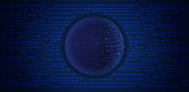 Küreyle soyut fütüristik arka plan. Gelecekteki teknoloji konsepti  