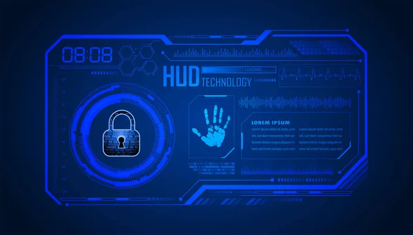 Hud世界线路板未来技术 蓝屋网络安全概念背景 — 图库矢量图片
