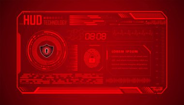 HUD devre kartı gelecek teknolojisi, mavi hud siber güvenlik kavramı