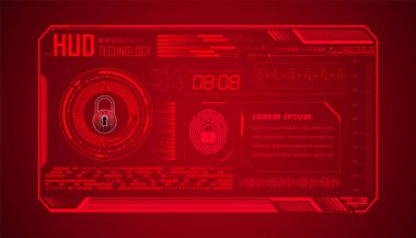 HUD devre kartı gelecek teknolojisi, mavi hud siber güvenlik kavramı