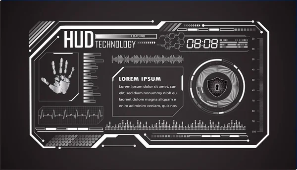 Hud电路板未来技术 蓝屋网络安全概念背景 — 图库矢量图片