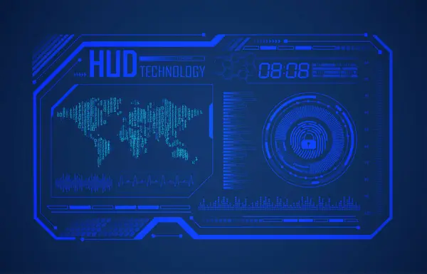 Hud Platine Zukunftstechnologie Blue Hud Cyber Security Konzept Hintergrund — Stockvektor