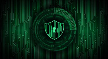 Siber güvenlik kavramı. Anahtar delikli kalkan 