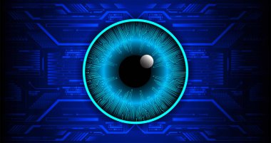 Mavi göz siber devre gelecekteki teknoloji konsepti
