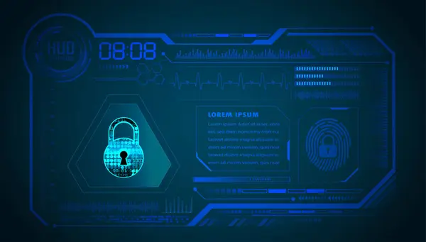 Concepto Ciberseguridad Con Candado Placa Circuito Tecnología Informática Seguridad Digital — Archivo Imágenes Vectoriales