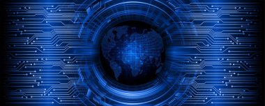 Dünya küresi ile siber devre gelecek teknolojisi kavramı