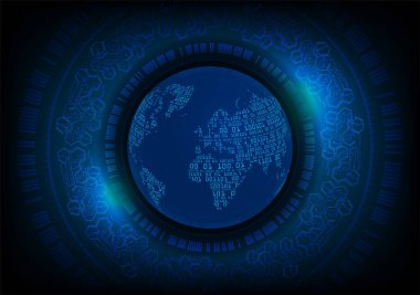 soyut fütüristik teknoloji arka planı ile dünya