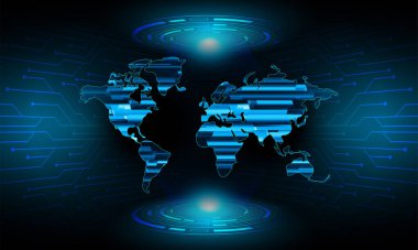 Dünya haritalı soyut gelecek arkaplanı