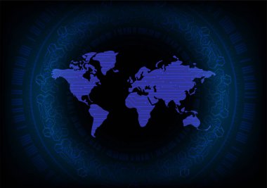 soyut fütüristik teknoloji arka planı ile dünya