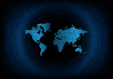 Dünya haritalı soyut gelecek arkaplanı