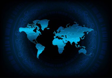 Dünya haritalı soyut gelecek arkaplanı