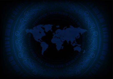 Dünya haritalı soyut gelecek arkaplanı