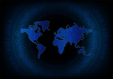 Dünya haritalı soyut gelecek arkaplanı